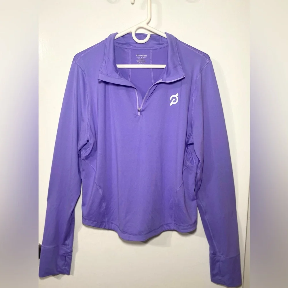 Peloton Soft Tech 1/4 Zip Jersey in Purple size XL - Picture 7 of 8